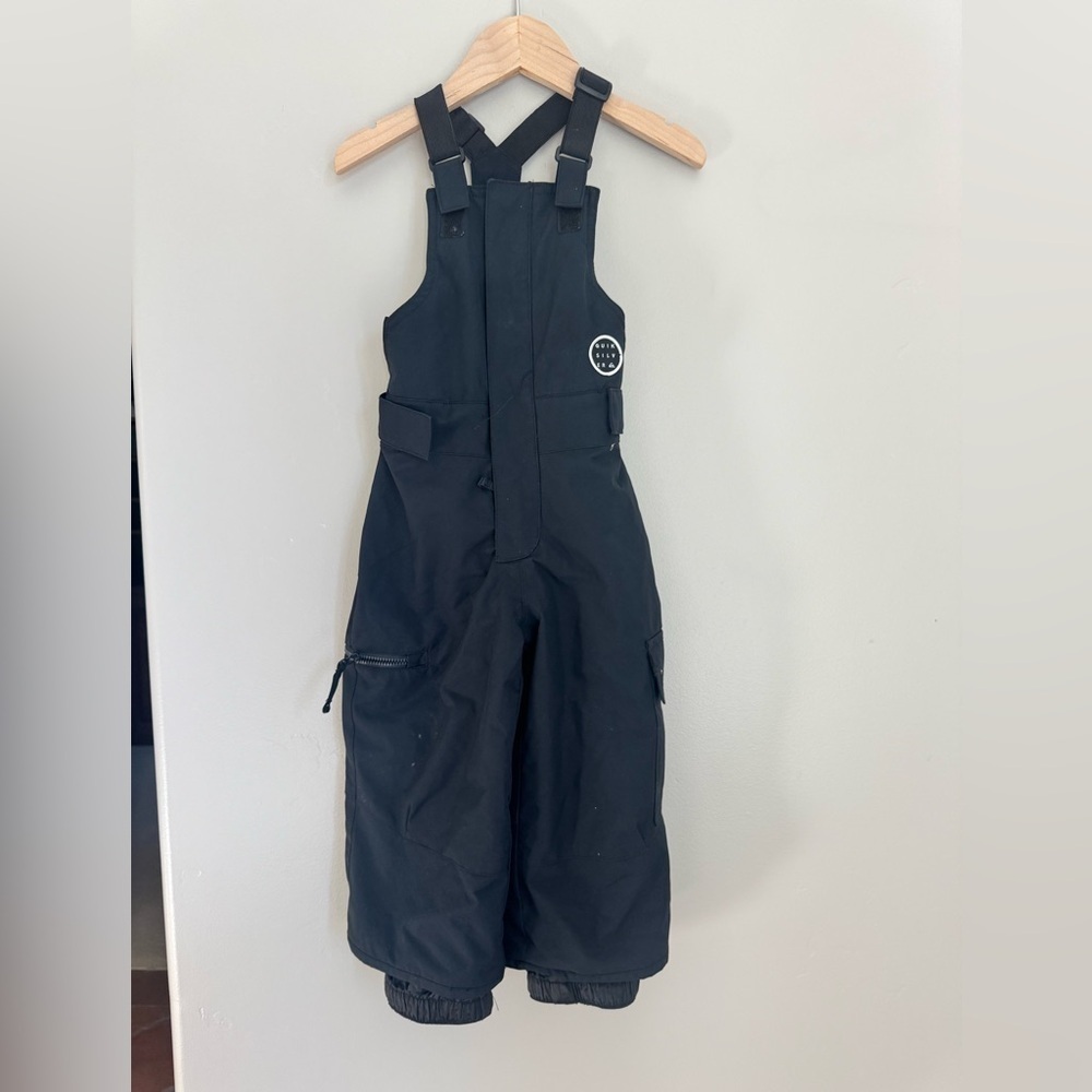 Quiksilver Toddler Snow Bibs 2T Black Waterproof Ski Snowboard Overalls